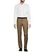 Roundtree & Yorke Luxury Gabardine Ultimate Comfort Straight Fit Flat Front Dress Pants, Color:Khaki - Image 3
