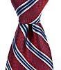 Color:Red - Image 1 - Striped 3.38#double; Silk Tie