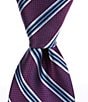 Color:Purple - Image 1 - Striped 3.38#double; Silk Tie
