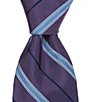 Color:Purple - Image 1 - Striped Trad 3 3/8#double; Silk Tie