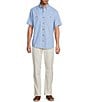 Roundtree & Yorke The Charter Vented Performance Button Front Collar Short Sleeve Solid Sport Shirt - Image 3