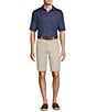 Roundtree & Yorke The Cloud Short Collection 11#double; Flat Front Washed Chino Shorts, Color:Stone - Image 3