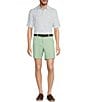 Roundtree & Yorke The Fairway Seasonal 7#double; Flat Front Performance Shorts, Color:Green - Image 3