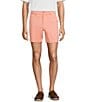 Roundtree & Yorke The Fairway Seasonal 7#double; Flat Front Performance Shorts, Color:Orange - Image 1