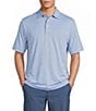 Roundtree & Yorke The Fairway Feeder Stripe Performance Polo Shirt - Image 5