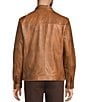 Roundtree & Yorke The Heritage Leather Moto Jacket, Color:Brown - Image 2