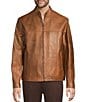 Roundtree & Yorke The Heritage Leather Moto Jacket, Color:Brown - Image 3