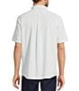 Roundtree & Yorke The Traveler Performance Short Sleeve Geo Print Sport Shirt, Color:Bright White - Image 2
