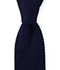 Color:Navy - Image 1 - Trademark Knit Solid Traditional 2 1/4#double; Silk Tie