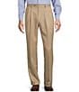 Color:Light Khaki - Image 1 - TravelSmart Classic Fit Non-Iron Ultimate Comfort Microfiber Pleated-Front Dress Pants