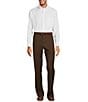 Color:Brown - Image 3 - TravelSmart Luxury Gabardine Ultimate Comfort Classic Fit Non-Iron Flat Front Dress Pants