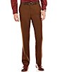 Color:Brown - Image 1 - TravelSmart Luxury Gabardine Ultimate Comfort Classic Fit Non-Iron Flat Front Dress Pants