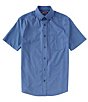 Color:Deep Blue - Image 1 - TravelSmart Big & Tall Short Sleeve Solid Dobby Sport Shirt