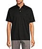 Roundtree & Yorke TravelSmart Easy-Care Performance Short Sleeve Solid Birdseye Polo Shirt, Color:Black - Image 1