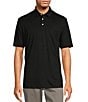 Color:Black - Image 1 - Performance TravelSmart Easy-Care Short Sleeve Solid Birdseye Polo Shirt