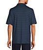Color:Blue - Image 2 - TravelSmart Easy-Care Performance Short Sleeve Stripe Print Birdseye Polo Shirt