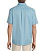 Color:Aqua - Image 2 - TravelSmart Easy Care Short Sleeve Solid Dobby Sport Shirt