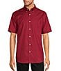 Color:Red - Image 1 - TravelSmart Easy Care Short Sleeve Solid Dobby Sport Shirt