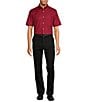 Color:Red - Image 3 - TravelSmart Easy Care Short Sleeve Solid Dobby Sport Shirt