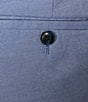 Color:Blue - Image 4 - TravelSmart Flat Front Straight Fit Full Length Textured Solid Dress Slacks