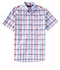 Color:Periwinkle - Image 1 - TravelSmart Short Sleeve Large Plaid Sport Shirt