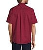 Color:Red - Image 2 - TravelSmart Short Sleeve Small Plaid Poplin Sport Shirt