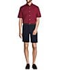Color:Red - Image 3 - TravelSmart Short Sleeve Small Plaid Poplin Sport Shirt
