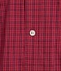 Color:Red - Image 4 - TravelSmart Short Sleeve Small Plaid Poplin Sport Shirt