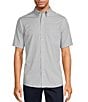 Color:Grey - Image 1 - TravelSmart Slim Easy Care Short Sleeve Solid Dobby Sport Shirt