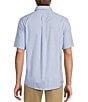 Color:Deep Blue - Image 2 - TravelSmart Slim Easy Care Short Sleeve Solid Dobby Sport Shirt