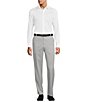 Color:Grey Heather - Image 3 - TravelSmart Ultimate Performance Classic Fit Flat Front Non-Iron Heathered Chino Pants