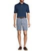 Roundtree & Yorke True Blue 8#double; Inseam Classic Flat Front Dobby Print Pull On Shorts, Color:Blue - Image 3