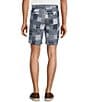 Roundtree & Yorke True Blue 8#double; Inseam Classic Flat Front Patchwork Print Pull On Shorts, Color:Blue - Image 2