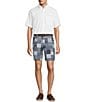 Roundtree & Yorke True Blue 8#double; Inseam Classic Flat Front Patchwork Print Pull On Shorts, Color:Blue - Image 3