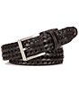 Color:Black - Image 1 - V-Braided Leather Belt