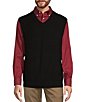Color:Black - Image 1 - V-Neck Sleeveless Sweater Solid Vest