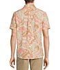 Color:Cream - Image 2 - Big & Tall Crafted Rec & Relax Short Sleeve Textured Frond Print Shirt