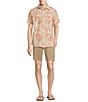 Color:Cream - Image 3 - Big & Tall Crafted Rec & Relax Short Sleeve Textured Frond Print Shirt