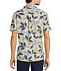 Color:Cream - Image 2 - Big & Tall Crafted Rec & Relax Short Sleeve Textured Leaf Print Shirt