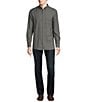 Rowm Big & Tall Long Sleeve Herringbone Geometric Print Woven Shirt, Color:Dark Navy - Image 3
