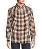 Rowm Big & Tall Long Sleeve Herringbone Small Plaid Woven Shirt, Color:String - Image 1