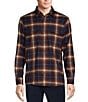 Rowm Big & Tall Long Sleeve Jaspe Dark Large Plaid Button Down Shirt, Color:Dark Navy - Image 1