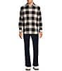 Rowm Big & Tall Long Sleeve Jaspe Large Buffalo Plaid Button Down Shirt, Color:Winter White Multi - Image 3