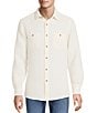 Rowm Big & Tall Long Sleeve Solid Waffle Button Front Shirt, Color:White - Image 1