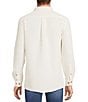 Rowm Big & Tall Long Sleeve Solid Waffle Button Front Shirt, Color:White - Image 2