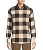 Color:Ecru - Image 1 - Big & Tall Nomad Collection Long Sleeve Portuguese Flannel Plaid Shirt
