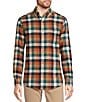 Color:Ecru Multi - Image 1 - Big & Tall Nomad Collection Long Sleeve Portuguese Flannel Plaid Shirt