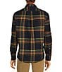 Color:Dark Navy - Image 2 - Big & Tall Nomad Collection Long Sleeve Portuguese Flannel Plaid Shirt