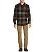 Color:Dark Navy - Image 3 - Big & Tall Nomad Collection Long Sleeve Portuguese Flannel Plaid Shirt
