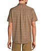 Color:Bright Chino - Image 2 - Big & Tall On The Range Short Sleeve Geometric Diamond Print Stretch Poplin Shirt